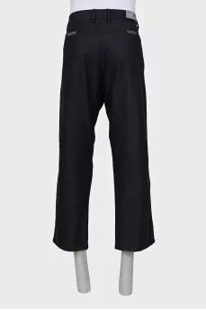 Men's cropped wide leg trousers
