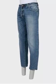 Men's distressed straight fit jeans
