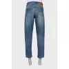 Men's distressed straight fit jeans
