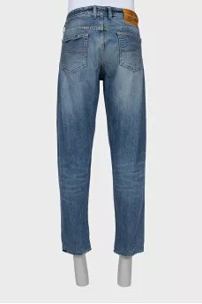 Men's distressed straight fit jeans