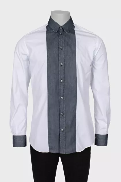 Men's shirt with silk trim