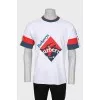 White T-shirt with embossed print