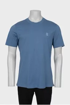 Men's Blue T-Shirt With Logo