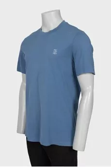 Men's Blue T-Shirt With Logo