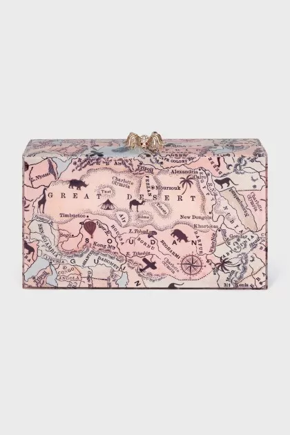 Rectangular clutch with print