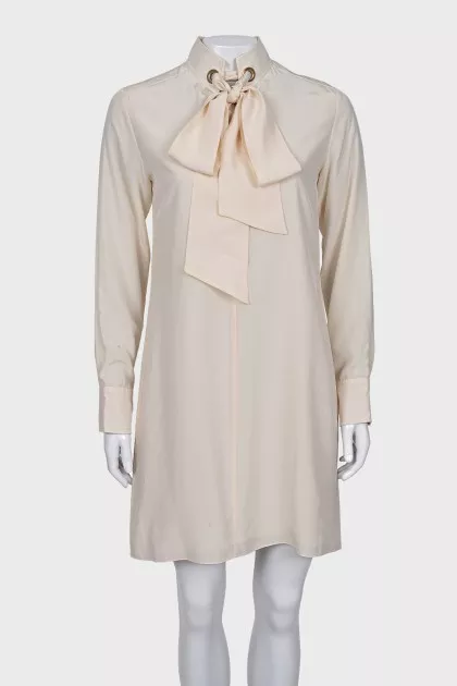 Silk dress with ties