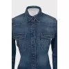 Denim shirt with buttons and pockets