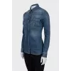 Denim shirt with buttons and pockets