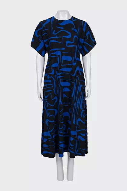 Printed dress with wide sleeves