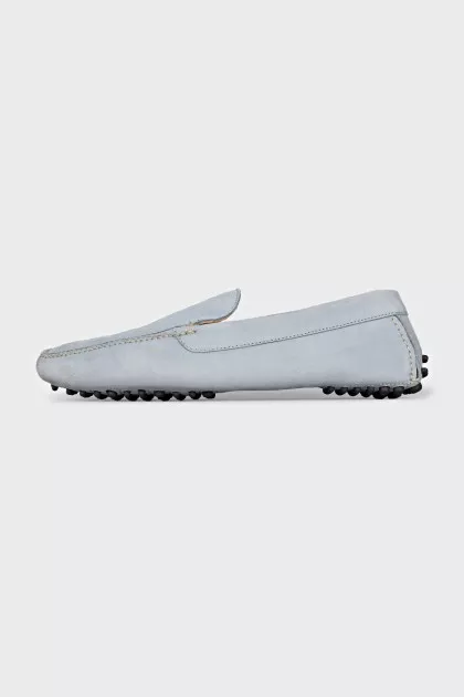 Men's Blue Suede Loafers