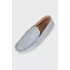 Men's Blue Suede Loafers