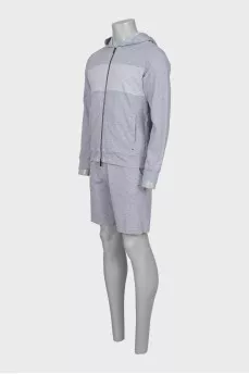 Men's tracksuit with hoodie and shorts