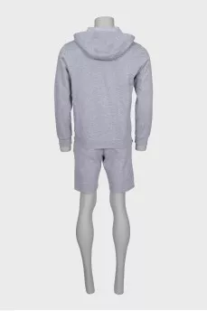 Men's tracksuit with hoodie and shorts