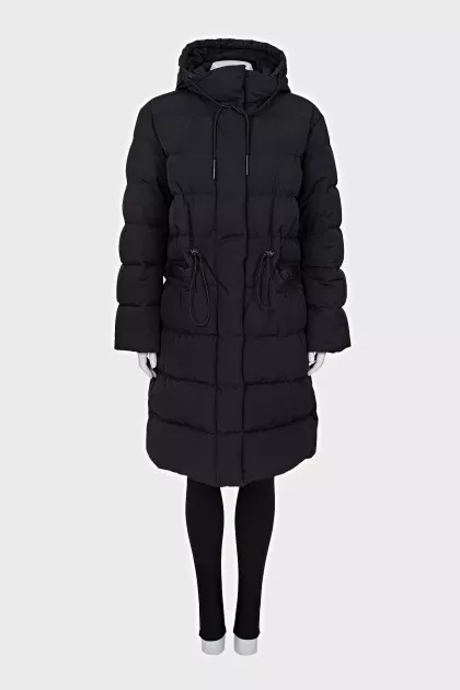 Down jacket with drawstrings