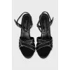 Black wedge sandals