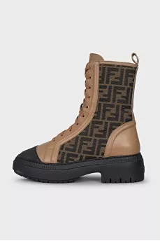 Boots with a signature print