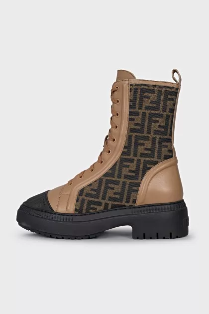 Boots with a signature print