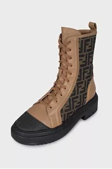 Boots with a signature print