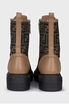 Boots with a signature print