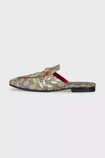 Canvas clogs with signature print