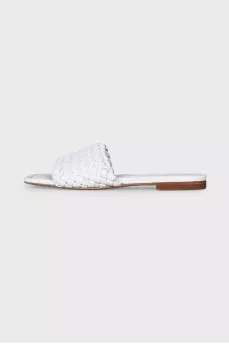 White weave slippers
