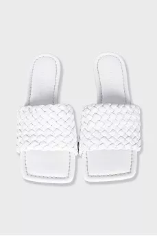 White weave slippers