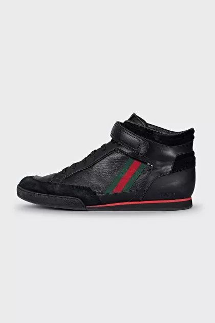Men's leather and suede sneakers