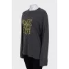 Сірий оверсайз лонгслів
