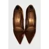Velour stiletto pumps