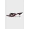 Brown leather mules