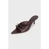 Brown leather mules