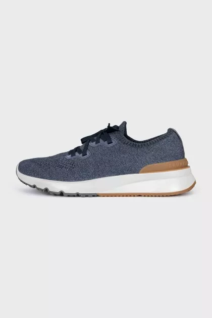 Men's blue textile sneakers