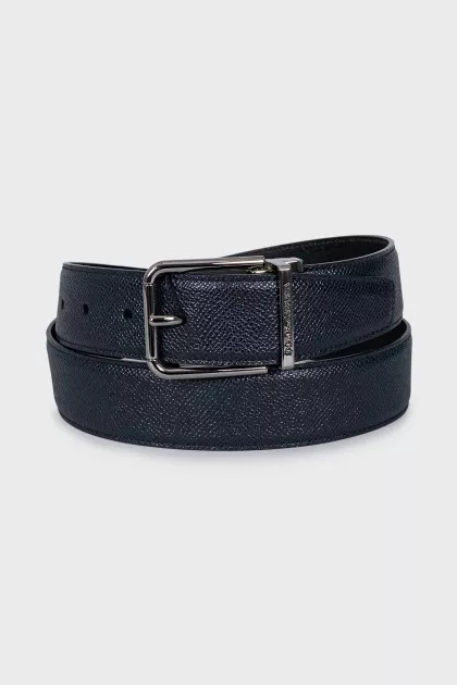 Men's textured leather belt