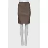 Leather skirt with a slit