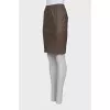 Leather skirt with a slit