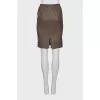 Leather skirt with a slit
