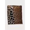 Wool and cashmere scarf with fringe