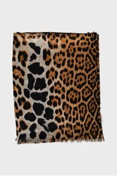 Wool and cashmere scarf with fringe