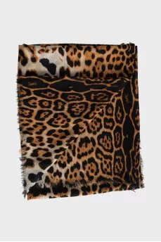 Wool and cashmere scarf with fringe