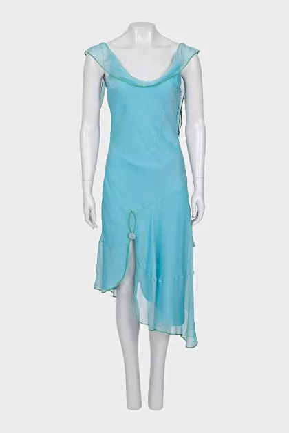 Vintage silk dress with buttons on the side