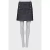 A-line denim skirt with pockets