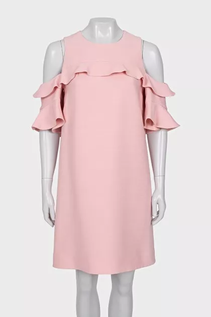 Pink dress made of wool and silk