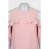 Pink dress made of wool and silk