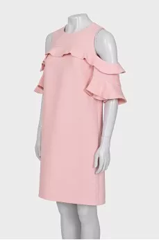 Pink dress made of wool and silk