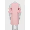 Pink dress made of wool and silk