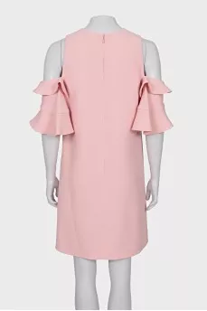 Pink dress made of wool and silk