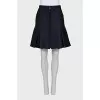 Blue skirt with mesh inserts