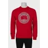Men's wool sweater with logo