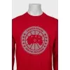 Men's wool sweater with logo