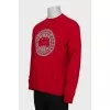 Men's wool sweater with logo